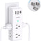 Surge Protector Outlet Extender - with Rotating Plug, 6 AC Multi Plug Outlet with 3 USB Ports (1 USB C), 1800J Wall Charger, 3-Sided Power Strip with Spaced Outlet Splitter for Home, Office, Travel